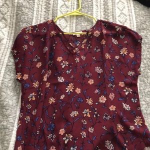 dark purple floral blouse